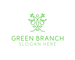 Green Human Vines  logo design