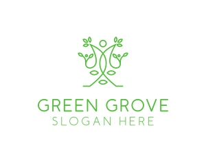 Green Human Vines  logo design