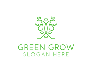 Green Human Vines  logo design