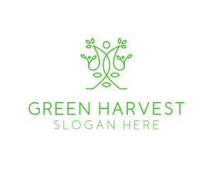 Green Human Vines  logo design