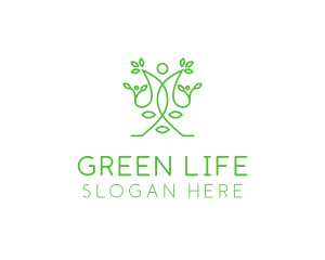 Green Human Vines  logo design