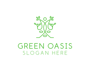 Green Human Vines  logo design