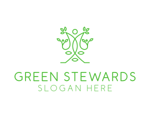 Green Human Vines  logo design