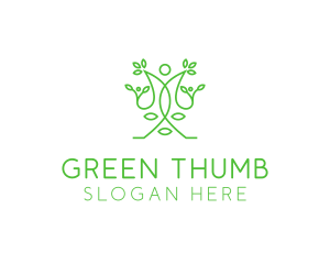 Green Human Vines  logo design