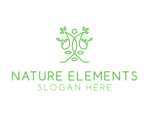 Green Human Vines  logo design