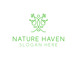 Green Human Vines  logo design