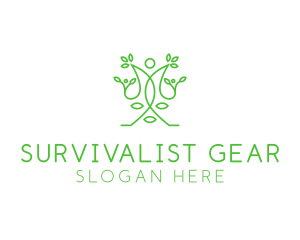 Green Human Vines  logo design