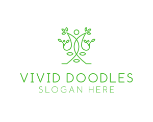 Green Human Vines  logo design