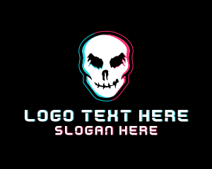 Horror Skull Glitch logo