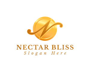 Gold Letter N Beauty  logo design