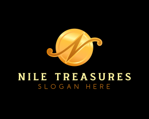 Gold Letter N Beauty  logo design