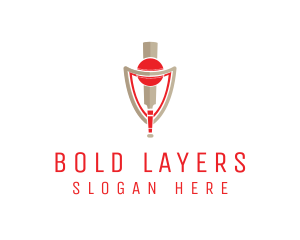 Cricket Bat Ball Shield  logo design