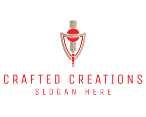 Cricket Bat Ball Shield  logo design