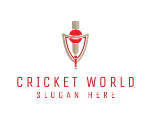 Cricket Bat Ball Shield  logo