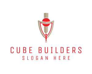 Cricket Bat Ball Shield  logo design