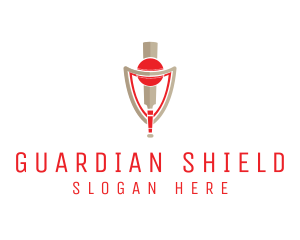 Cricket Bat Ball Shield  logo design