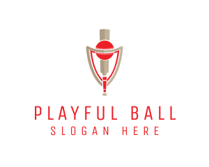 Cricket Bat Ball Shield  logo design