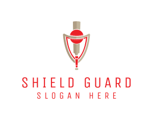 Cricket Bat Ball Shield  logo design