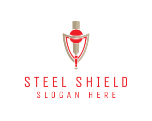 Cricket Bat Ball Shield  logo design