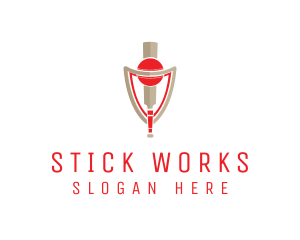 Cricket Bat Ball Shield  logo design