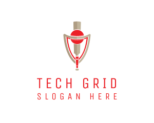 Cricket Bat Ball Shield  logo design