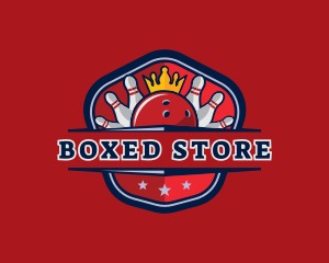 Bowling Pin Crown logo design