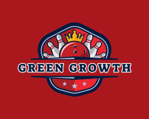 Bowling Pin Crown logo design