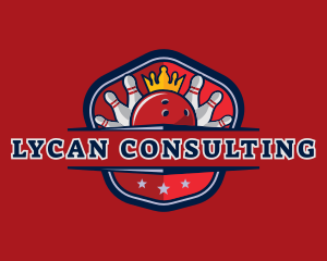 Bowling Pin Crown logo design