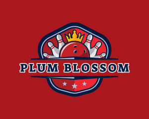 Bowling Pin Crown logo design