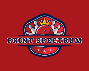 Bowling Pin Crown logo design