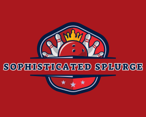 Bowling Pin Crown logo design