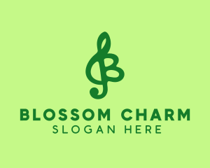 Green Musical Letter B logo design