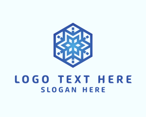 Cool Snowflake Winter Logo