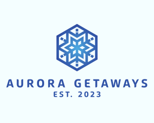 Cool Snowflake Winter logo design