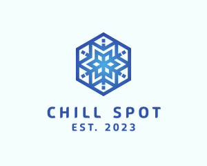 Cool Snowflake Winter logo design