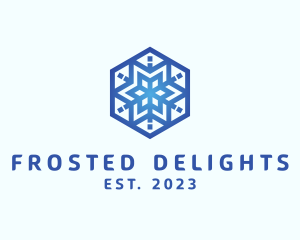 Cool Snowflake Winter logo design