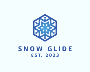 Cool Snowflake Winter logo design