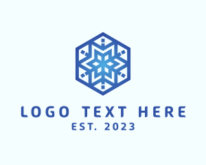Cool Snowflake Winter logo