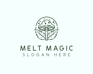 Magical Mushroom Leaf logo design