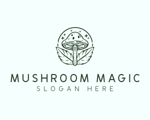 Magical Mushroom Leaf logo design