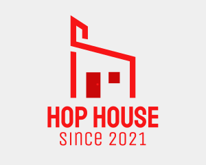 Modern Red House  logo design