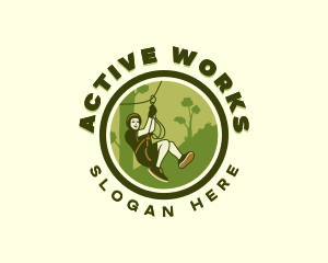 Zipline Sports Adventure logo design