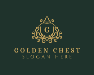 Crown Wreath Shield logo design