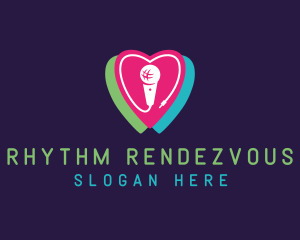 Music Heart Microphone logo design