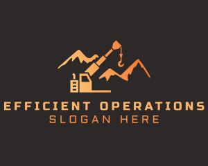 Orange Mountain Crane logo design