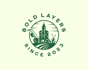 Building Grass Lawn Mower  logo design