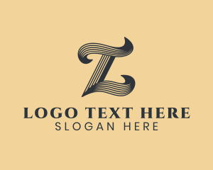 Retro Script Brand Letter L logo