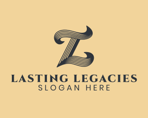 Retro Script Brand Letter L logo design