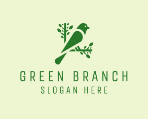 Green Nature Bird  logo design