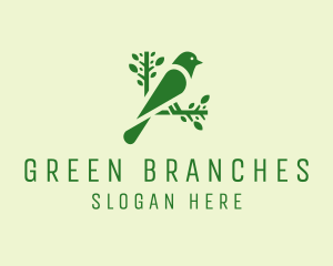 Green Nature Bird  logo design